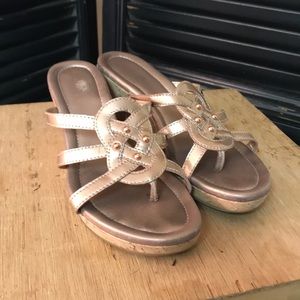 Cole Haan Metallic Gold Wedge Sandal